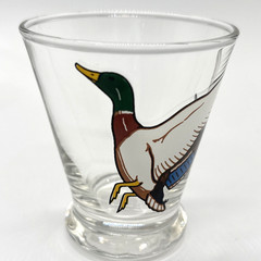 3 Vintage 70s Mallard Duck Drinking Glass Whiskey Hunting Country-EUC -FAST SHIP