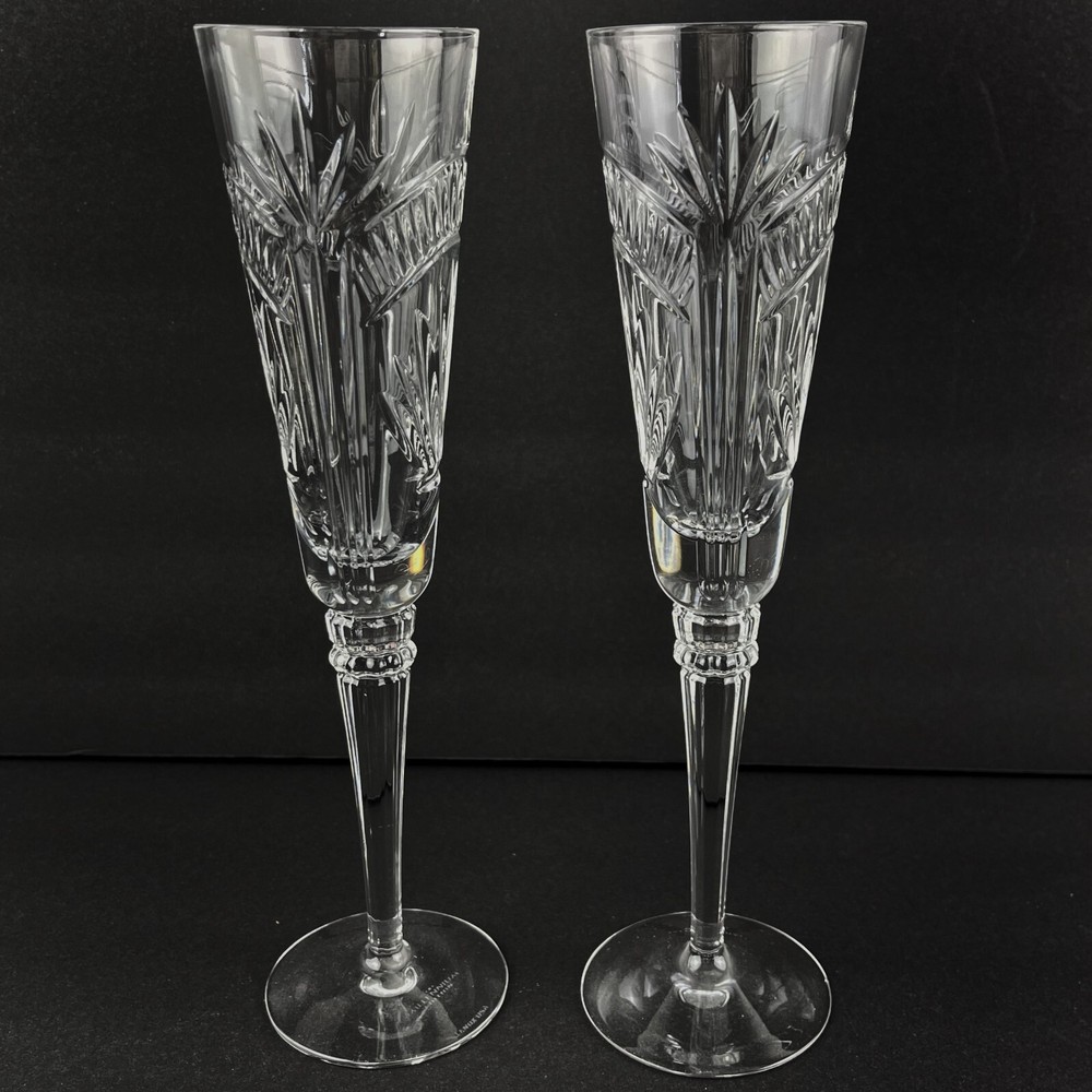 Lenox Millennium Edition Champagne Flutes Set 2 Dawn of Milllennia Wedding 10″