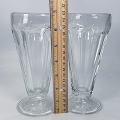 Libbey #5310 Soda/Ice Cream Float Glass 7″ — Textured Foot Base Variant Set of 2