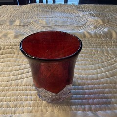 Red ruby glass tumbler, Early American Pattern Glass (EAPG) tumbler, early 1900s