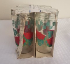 Vtg Anchor Glass Watermelon Golden Harvest 16oz Tumblers Set Of 4 New Summer