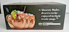 WOODCREST & MAPLE Hammered Copper Moscow Mule Mugs 4 mugs Shot glass and Straws