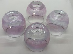 4 Vintage Roly Poly Iridescent Glasses Tumblers Purple Pink MCM Barware