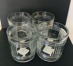 Anchor Hocking Aberdeen Lot of 4 Clear Flat Tumbler Old Fashioned 3 5/8 NWT