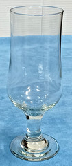Simple & Elegant Clear Footed Hurricane Drinking Glasses 7 1/2″ Height Set of 6