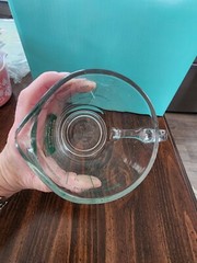 Anchor Hocking #498 Oven Basics 2 Cups/1 Pint Glass Measuring Cup Green Writing
