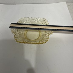 VTG Fostoria Baroque Topaz Yellow Glass Nut Trinket Candy Dish Bowl