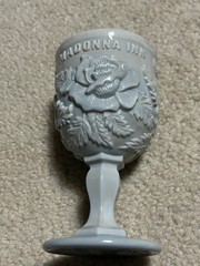 MADONNA INN Wild Rose Water Goblet Grey Marble Slag 6.5″