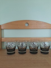 Harley-Davidson Vintage 2008 Set of 4 Rocks Glasses Clear Black 96970-09V