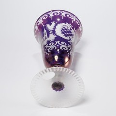 Mirea Crystal Bohemia Purple Handmade Goblet Drinking Glass 7.25″h Iris Apfel