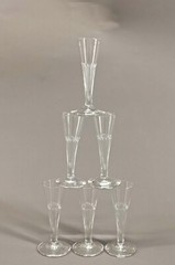 9235056-d Art Nouveau 6 Piece Liqueur Glasses 19.Jh. Clear Glass
