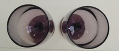 Vintage 6″ Stemmed Amethyst Purple Wine Glasses Set of 2 Holds 6 Ounces