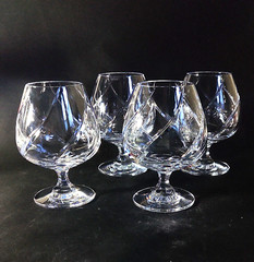 MIKASA OLYMPUS BRANDY SNIFFTER GLASSES, Cut Lead Crystal, 5 7/8′, 12 Oz, 4PCS