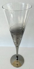 Mid Century Champagne Toasting Glasses 10 3/4″ Silver Fade Set Of 6