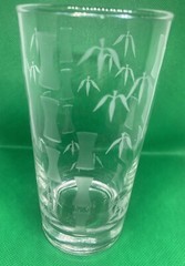Clear Ice Tea Glass With Etched Bamboo Leaves-Classy-Elegant-Gift Or Replacement