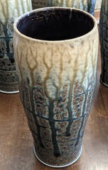 Ash Glaze Pottery Tumbler West Virginia Greenbrier Artist signed Pottery Tumbler