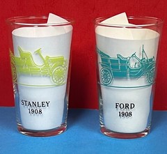 Vintage HAZEL ATLAS Tumblers / Barware / With Antique Car Designs – Lot of 4