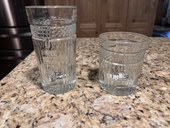 Two (2) VINTAGE LIBBEY USA RADIANT 16&12oz DOUBLE OLD FASHIONED WHISKEY TUMBLERS