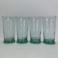 Libbey Sirrus Spanish Green Ribbed Cooler Tumbler 16 oz Set of 4 New with Tag