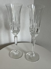 Mikasa INTERLUDE Crystal Toasting Champagne Flutes 9.75″ Vintage Georgeous