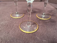 3 Vintage Tiffin Gold Encrusted Franciscan Minton Claret Wines