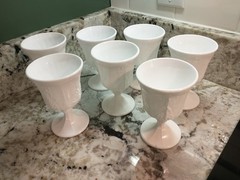 Grape Milk Glass Water Goblets 5 1/4” ~ No Chips or Cracks