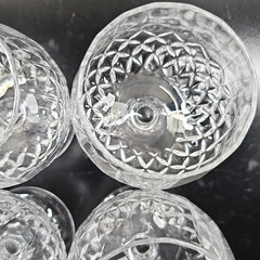 4) Cristal D’Arques Longchamp Brandy Glass Set Crystal Cut Snifters Stemware Lot