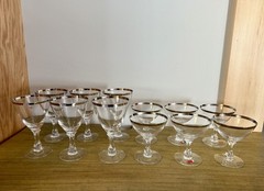 Vintage FOSTORIA Wedding Ring Platinum Band Stemware Set of 12