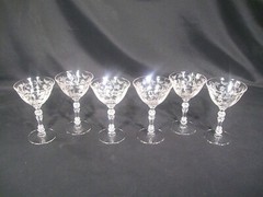 Fostoria Chintz Stem 6026 Etch 338 Liqour Cocktail Glasses Set of 6