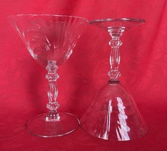 Cambridge “Caprice” Elegant Blown Glass Stemware Goblets Swirl Effect Set of 8