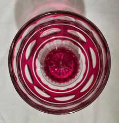 Vtg 1950-62 VAL ST LAMBERT Blarney Ruby 8OZ Footed Tumbler – 3 3/8″ x 4 1/8″