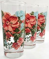 Pioneer Woman Vintage Floral Tumblers Drinking Glasses Ice Tea 16 Fl Oz Set of 3