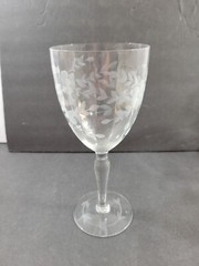 Glastonbury Lotus 66-1 Water Goblet Mixed Cut Crystal Floral/Dots