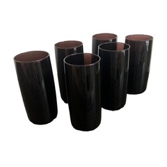 Anchor Hocking Amethyst Purple Highball Glasses Set of 6 Drinking Tumblers 6”