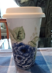 Lenox Butterfly Meadow Ceramic Thermal Travel Mug with Rubber Lid 12 oz. NWT