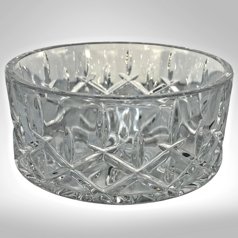 Crystal Wine Bottle Coaster Cut Crystal 5″ Gorham Lady Anne 1980s Czechia VTG