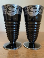 Duncan Miller Ripple Call of the Wild Silver Overlay Tumblers, Set of 4