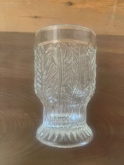 MCM Dansk Bohemian Style 8 oz Tumbler Glasses Set Of 4 Leaf Pattern Vintage