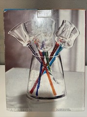 7 PC Cordial Set Long Stem Glasses & Ice Bucket Vase Bar Set Drink