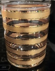 Vintage 4 Culver LTD 22K gold Glasses double Old Fashioned mint condition
