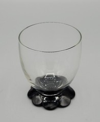6 Weston Lilly Pad Foot 4oz Glasses LE Smith Black Amethyst Glass Tumbler Caddy