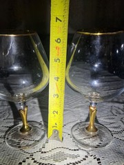 Vintage Colony Versailles Brandy Snifters~ Gold Stem & Rim~ Bohemian Crystal~ 2