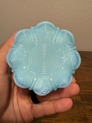 Antique Blue Opalescent 3.75″H Spanish Fans Tumbler