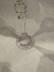 Lobmeyr Antique Hand Blown Crystal glass Enameled Gilded red wine Goblet 8 1/2″H