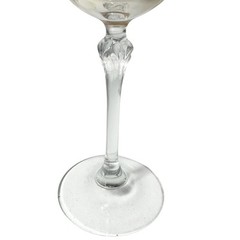 Cristalleria Fratelli Fumo x2 Wine Glasses 8.25” Handmade Etched Vines Amber