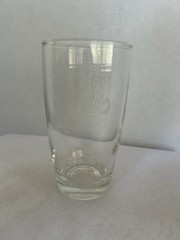 Glass Monogrammed “J” 5 inch Etched Glass Tumbler Excellent Condition Clear
