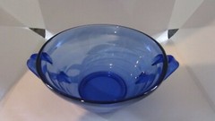 Cobalt Blue Depression Glass Moderntone Bowl Cream or Soup Bowl 4 3/4 inch 2 1/4