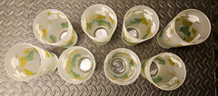 Vintage Libbey Caladium Frosted Tumblers Set of 8 MCM Highball Glassware
