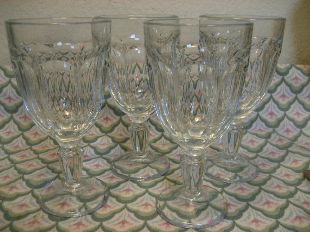 4 CASABLANCA 6 1/4″ Paneled Wine Goblet Set Pasabahche Palax Turkey EUC LotA