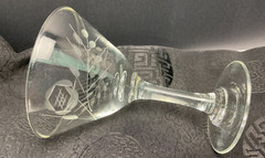 Etched Glass Mini Martini Glasses Set of 2 Floral Pattern M1